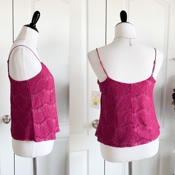 Love Fire Fuchsia Lace Lined Tank Top - Picture 8 of 10